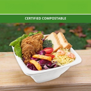 Couvercle de bol carré compostable et écologique en bagasse de canne à sucre, 24 oz, pour conteneur alimentaire de camping, résistant à la chaleur, à l'eau et à l'huile - Product Image 2