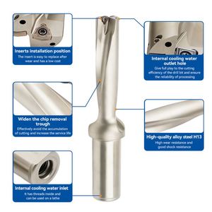 Mata Bor Tipe Mahkota yang Dapat Diindeks 12.5-13.5mm |   untuk Pengeboran Lubang Dalam |   Sistem Perkakas Modular dengan Sisipan Karbida - Product Image 2