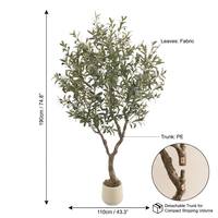 Arbre d'olivier artificiel hautement réaliste, toucher naturel, faux arbre en pot pour salon, hôtel, vitrine, aspect naturel