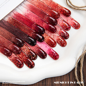 Nuevo Esmalte de Uñas en Gel UV con Diamantes Rojos Dorados de 15 ml, 20 Colores, Purpurina de Diamantes Rotos, Esmalte de Uñas Rojo de Año Nuevo - Product Image 3