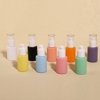 Bunte weiße Pumpe 30ml Flasche Frosted Flat Shoulder ätherisches Öl Serum Glasflasche