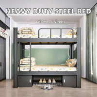Lits superposés robustes en fer réglables, 2 niveaux avec double sommier, pour la maison ou l'appartement – Meubles de chambre à coucher – Meilleures ventes usine