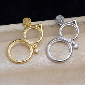 Colgante de Plata S925 con Doble Perla y Concha de Caballito, Accesorios DIY 5837, Colgante de Calabaza del Tesoro con Moneda de Cobre, Colgantes y Dijes Finos para Joyería - Product Image 1