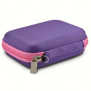 Estuche de Viaje para Cosméticos con Cierre y Hebilla, Resistente a Arañazos, Morado, Redondo, Rígido, Protector, de EVA, para Aceites Esenciales - Product Image 4