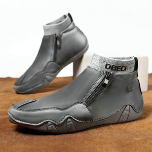 Nouvelles bottes en <span class=keywords><strong>cuir</strong></span> vintage pour hommes, grandes tailles, en microfibre, durables, chaussures décontractées d'extérieur, autres bottes décontractées tendance grandes tailles - Product Image 2