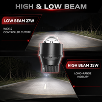 Projecteur antibrouillard bi-LED bicolore, faisceau haut et bas, 3 pouces, 12V 24V, universel, pour éclairage automobile