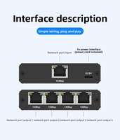 Répartiteur Ethernet Gigabit 1000 Mbps en gros, adaptateur répartiteur réseau LAN RJ45 1 vers 4