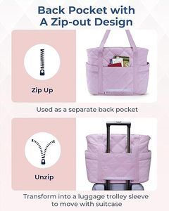 Offres Spéciales élégant personnalisé matelassé sac fourre-tout décontracté pour les femmes grande capacité léger Durable deux fermeture éclair - Product Image 5