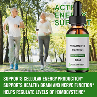 SPL OEM Vitamine B12 et B9, gouttes orales énergétiques, compléments alimentaires végétaliens, 5000 mcg de vitamine B12 en gouttes liquides