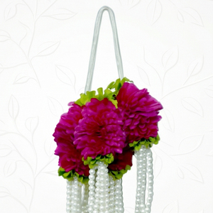 Guirnalda Floral Artificial Rosa con Perlas Colgantes, Decoración para Bodas, Festivales, Templos y Eventos - Product Image 2