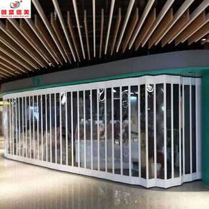 Hiện đại đầy đủ xem tự động rõ ràng PVC con lăn màn trập cửa Điện Gấp Side mở antitheft Polymer nhựa cuộn cho Mall mới - Product Image 4