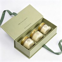 Boîte cadeau personnalisée pour bougie d'aromathérapie, style livre rigide, fermeture magnétique, emballage en papier pour cadeau de mariage