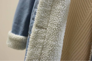 Wholesale Women's Luxury Long Winter <strong>Denim</strong> <strong>Jacket</strong> <strong>With</strong> Fur Lining - Product Image 5
