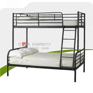 Cama de dos pisos de metal de diseño moderno con <span class=keywords><strong>escalera</strong></span> Almacenamiento de dos niveles de hierro más reciente para dormitorio escolar y dormitorios de hotel - Product Image 3