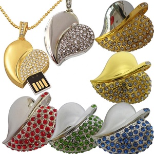Venta caliente joyería USB <span class=keywords><strong>flash</strong></span> drive forma de corazón Mini Metal Logo USB <span class=keywords><strong>Flash</strong></span> Memory Drive con caja de Metal 8GB pendrive case - Product Image 3