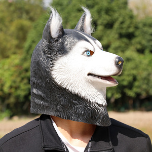 Máscara de Perro <span class=keywords><strong>Husky</strong></span> al por Mayor, Máscara de Látex de Cabeza Completa de Animal, Disfraz para Halloween, Carnaval, Fiesta de Disfraces - Product Image 3