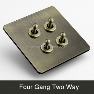 Personnalisé Laiton Or Noir Nickel Couleur Interrupteur En Acier Inoxydable Rétro Vieux Brossé Rétro Quatre <span class=keywords><strong>Gang</strong></span> Commutateur Bidirectionnel - Product Image 6