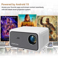 Projecteur Everycom YG810 3700 ANSI Lumens Full HD 1080P avec prise en charge du décodage 4K, 3+64 Go, HDR10+, Android 15.0, Smart TV, pour Home Cinéma