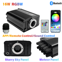 Kit de plafonnier de voiture en alliage d'aluminium à fibres optiques 16W Twinkle, décoration intérieure, LED RGBW, contrôle par télécommande et application sonore, 6,5 pieds