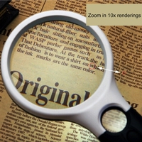 Mini Portable 3-45X Handheld Reading Visual Magnifier with 3 LED Light