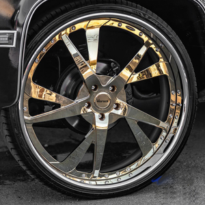 Rines Forjados Viorock Gold Rose Sliver de Cinco Radios, Diseño 6x139.7, de 22, 24, 26, 28 y 30 Pulgadas, Ajuste Profundo para Chevrolet <span class=keywords><strong>Cadillac</strong></span> - Product Image 1