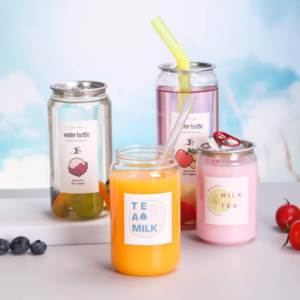 Kaleng Minuman Plastik PET Transparan 330ml, Kaleng Soda, Minuman, Kue, Es Krim dengan Tutup Mudah Dibuka - Product Image 3