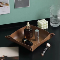 Plateau à dés en cuir pour bureau/maison, plateaux de rangement, cadeaux, bijoux, clés, organisateur de bureau, porte-accessoires, porte-cosmétiques, cadeaux de festival