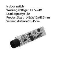 Interrupteur à capteur pour porte d'armoire LED, capteur inductif simple avec portée de détection de 13-15 cm, DC5-24V, intelligent pour éclairage de meubles, fonctionnement IR