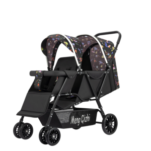 Passeggino Doppio Leggero in Tessuto di Lino per Viaggi con Grandi Ruote da 8 Pollici Pieghevole per Due Bambini di 3 Anni - Product Image 1