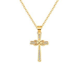 Collana da Donna alla Moda con Ciondolo a Croce a 8 Caratteri Simbolo dell'<span class=keywords><strong>Amore</strong></span> Infinito, in Rame Geometrico con Diamanti, Versatile, Regalo - Product Image 2