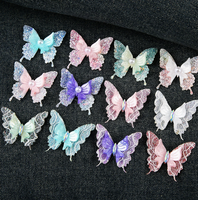 Petits accessoires en tissu scintillant avec sequins et papillons en résine - Matériaux décoratifs pour coques de téléphone DIY et accessoires pour cheveux
