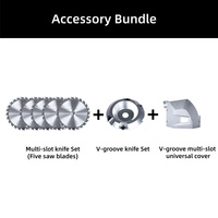 Kit d'accessoires pour scie à onglet JZY SJ60 : Ensemble de lames multi-encochures + Ensemble de lames à rainure en V + Cache universel multi-encochures pour rainure en V