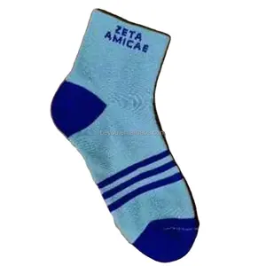 Greek High Quality Fashion university club Logo Blue stripe socks Zeta AMICAE letter Cotton Sports socks