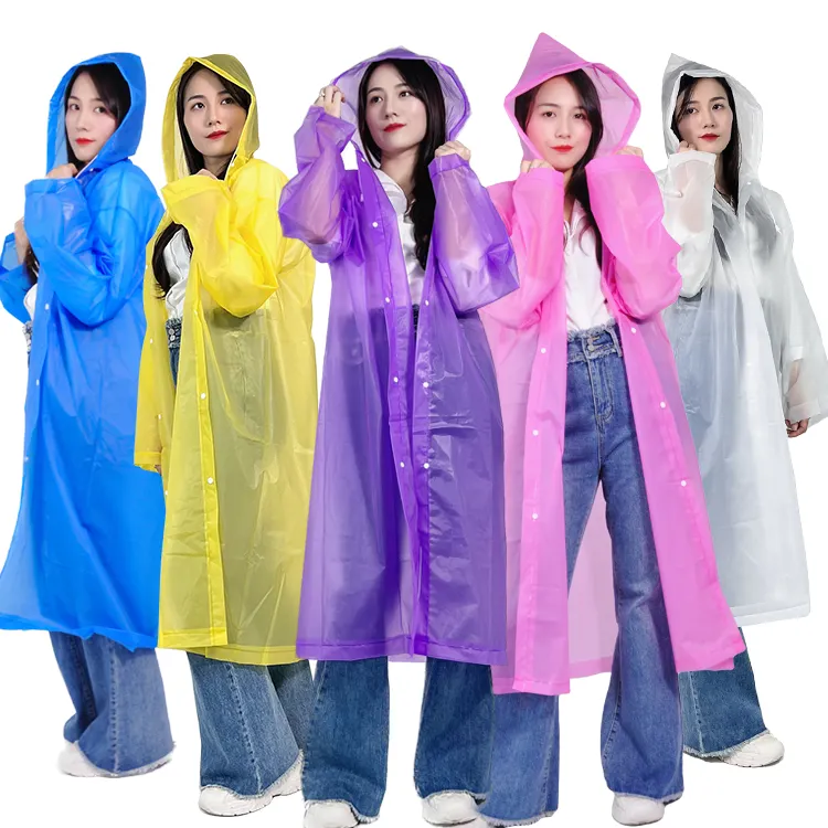 Outdoor escursionismo adulto Poncho Non usa e getta cappotto antipioggia impermeabile per uomini e donne impermeabili in plastica Eva Suit Gear Rain Coat