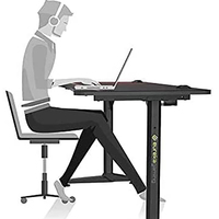 Bureau de jeu ergonomique moderne personnalisé en métal, réglable en hauteur, avec éclairage LED, en acier inoxydable, facile à assembler