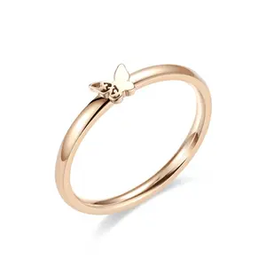 Jachon Fashion Jewelry farfalla anelli in titanio anelli di fidanzamento di nozze Set per lei e lui anello di abbinamento regolabile