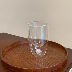 Vaso de Vidrio <span class=keywords><strong>Bravo</strong></span> Hecho a Mano, de Borosilicato de Doble Pared, con Decoración en Relieve de Frutas, para Hogar o Cafetería, para Bebidas Frías o Calientes, Café, Jugo - Product Image 4