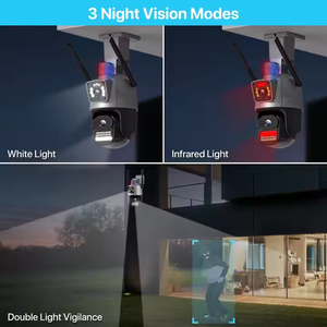 Caméra ICSEE 4K 8MP extérieure sans fil à double objectif PTZ étanche avec lumière d'avertissement Camara De Seguridad <span class=keywords><strong>Wifi</strong></span> - Product Image 5