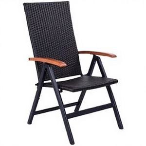 Chaise inclinable pliante en rotin avec dossier réglable en aluminium, modèle D0100H5PSIA, pour terrasse ou plage - Product Image 1