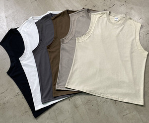 T-shirt <span class=keywords><strong>sans</strong></span> manches en gros pour hommes, t-shirt en coton lourd pour hommes, débardeur unisexe décontracté, haut en coton de qualité supérieure pour hommes - Product Image 3