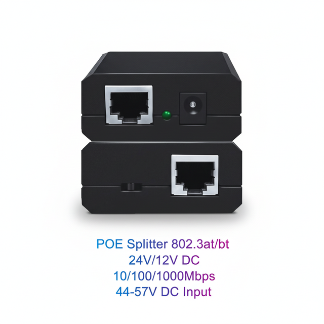 PoE Splitter 802.3at/bt 24V/12V DC Ethernet | Full-Duplex Half-Duplex | SNMP QoS Stackable LACP | 10/100/1000Mbps | 60W Max |
