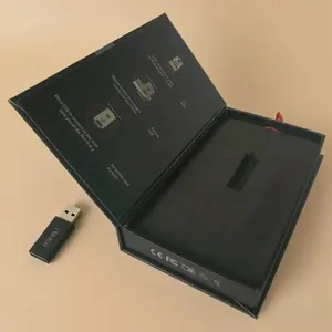Custom Retail Cable Linen Flash Drive Packaging Usb Gift <b>Box</b> - Product Image 1