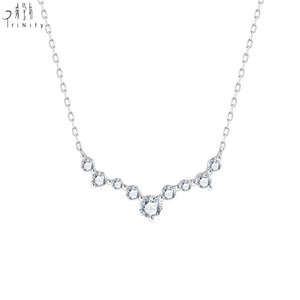 Collar con Colgante de Diamantes Naturales Reales de Oro Blanco Sólido de 18k, Fabricante de Hong Kong, Joyería Fina al por Mayor para Mujer, Uso Diario - Product Image 1