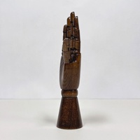Mannequin main en bois avec base métallique et articulations mobiles, 27 cm, pose debout pour présentation de bijoux et de lunettes de soleil