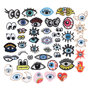 Yiwu Wintop Hot Sale Embroidered Evil Eye Patches Laser Cut Iron-on <b>Doll</b> Toy Eyeball Eyelash for Clothing Felt Fabric for Hats - Product Image 4