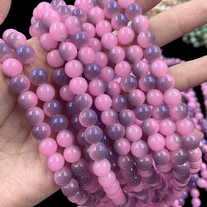 ลูกปัดแก้ว8มม. คละสีประกายกลมคริสตัลแข็งเคลือบ AB สีเขียวคละสีไม่ซีดจาง6มม. 10มม. - Product Image 6