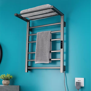 Radiateurs de salle de bain plats muraux populaires, ensemble d'accessoires de salle de bain, porte-serviettes chauffant en acier inoxydable - Product Image 5