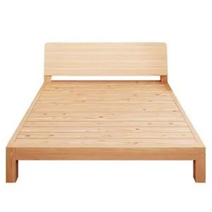 现代坚固的卧室床家具全尺寸可定制平台木床架，带床头板