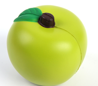 Balle anti-stress souple en forme de mandarine en PU, jouets à presser en gros, balles anti-stress en forme de fruits pour cadeaux promotionnels
