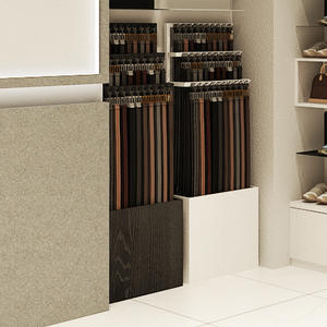 Support de rangement pour ceintures <span class=keywords><strong>en</strong></span> <span class=keywords><strong>cuir</strong></span> noir, blanc et or, étagère <span class=keywords><strong>en</strong></span> métal, crochet <span class=keywords><strong>en</strong></span> fer, support de présentation de ceintures suspendu - Product Image 4